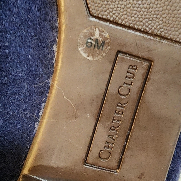 Charter Club navy Femmiie Slip On Smoking Loafers Women's Size 6M - Picture 2 of 13